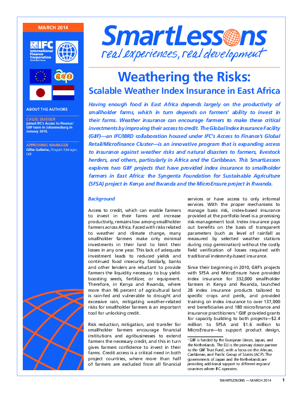 Weathering the Risks: Scalable Weather Index Insurance in East Africa