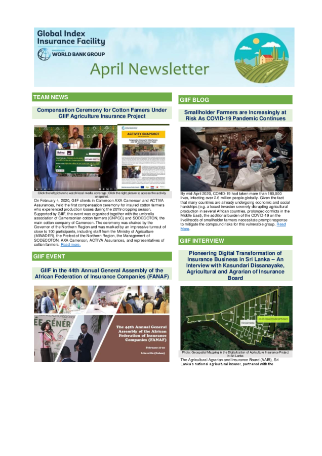 GIIF Newsletter - April 2020