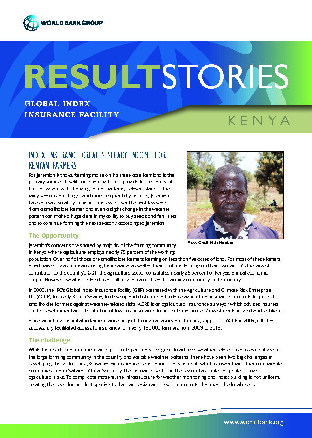 Index Insurance Creates Steady Income for Kenyan Farmers