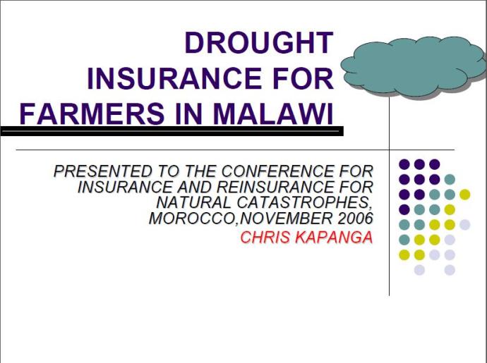 Drought Insurance for Farmers in Malawi